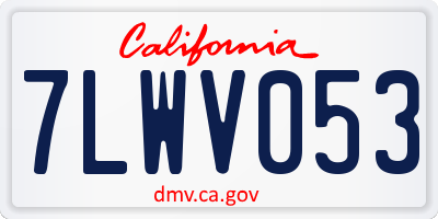 CA license plate 7LWV053