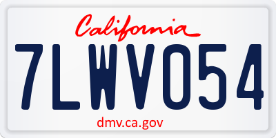CA license plate 7LWV054