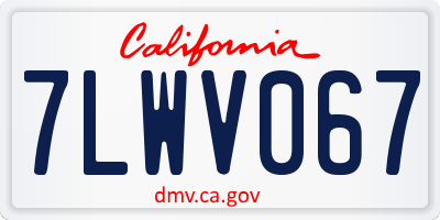 CA license plate 7LWV067