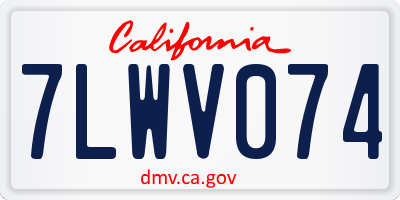 CA license plate 7LWV074