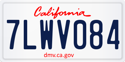 CA license plate 7LWV084