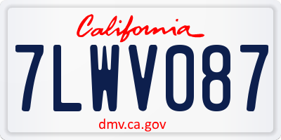 CA license plate 7LWV087
