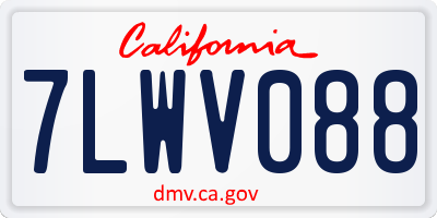 CA license plate 7LWV088