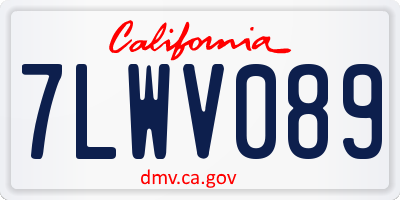 CA license plate 7LWV089