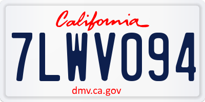CA license plate 7LWV094