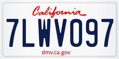 CA license plate 7LWV097