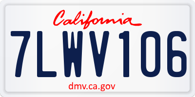 CA license plate 7LWV106