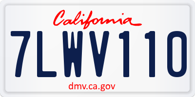 CA license plate 7LWV110