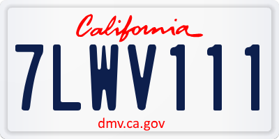 CA license plate 7LWV111