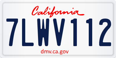 CA license plate 7LWV112