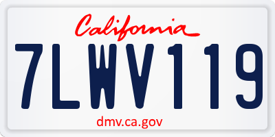 CA license plate 7LWV119