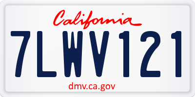 CA license plate 7LWV121