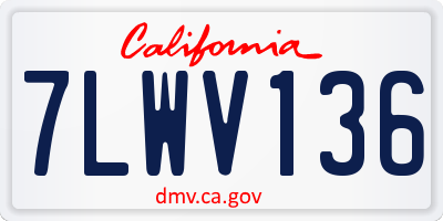 CA license plate 7LWV136