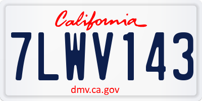 CA license plate 7LWV143