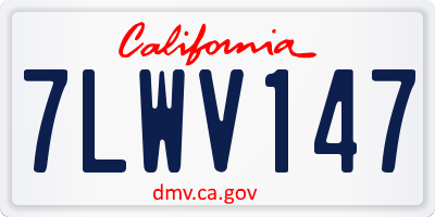 CA license plate 7LWV147