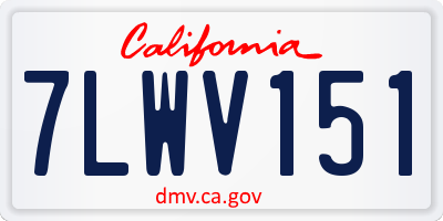 CA license plate 7LWV151