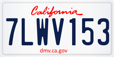CA license plate 7LWV153