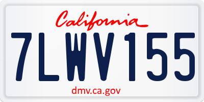 CA license plate 7LWV155