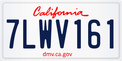 CA license plate 7LWV161