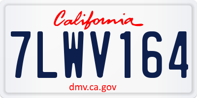 CA license plate 7LWV164