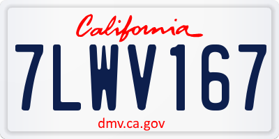 CA license plate 7LWV167
