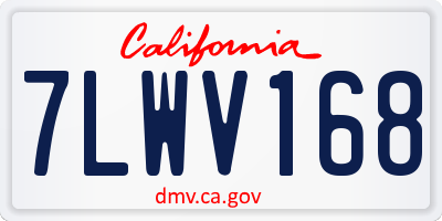 CA license plate 7LWV168