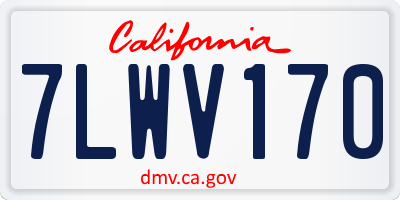 CA license plate 7LWV170