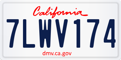 CA license plate 7LWV174