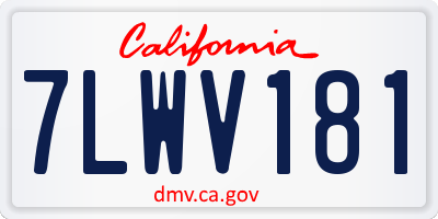 CA license plate 7LWV181