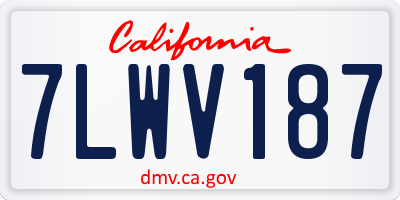 CA license plate 7LWV187
