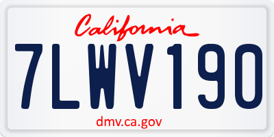 CA license plate 7LWV190