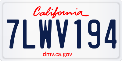 CA license plate 7LWV194