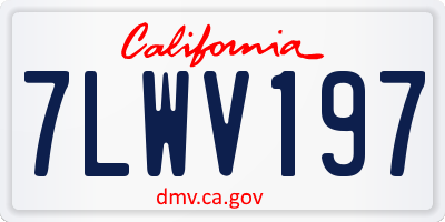 CA license plate 7LWV197