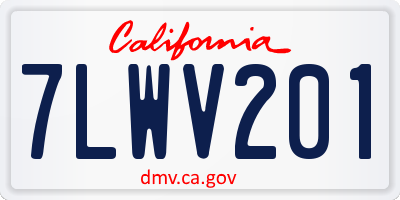 CA license plate 7LWV201