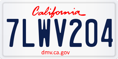 CA license plate 7LWV204