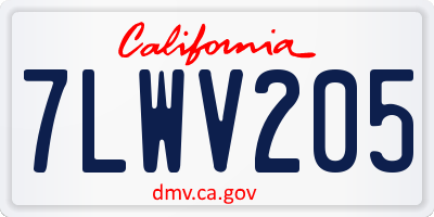 CA license plate 7LWV205