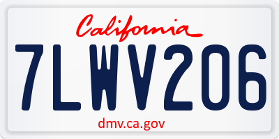 CA license plate 7LWV206