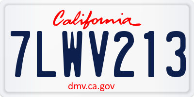 CA license plate 7LWV213