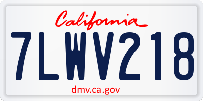 CA license plate 7LWV218