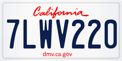 CA license plate 7LWV220