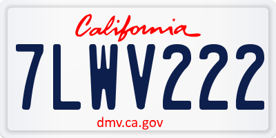 CA license plate 7LWV222