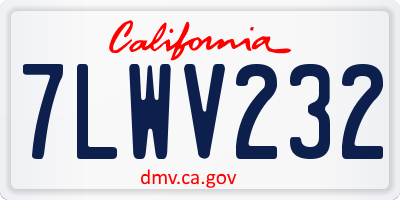 CA license plate 7LWV232