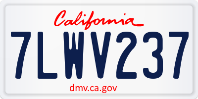 CA license plate 7LWV237