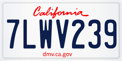 CA license plate 7LWV239