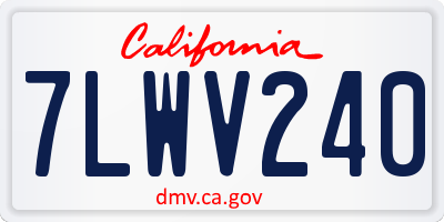 CA license plate 7LWV240
