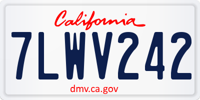 CA license plate 7LWV242