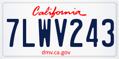 CA license plate 7LWV243