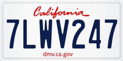 CA license plate 7LWV247