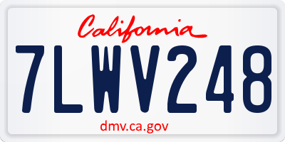 CA license plate 7LWV248
