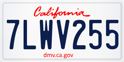 CA license plate 7LWV255